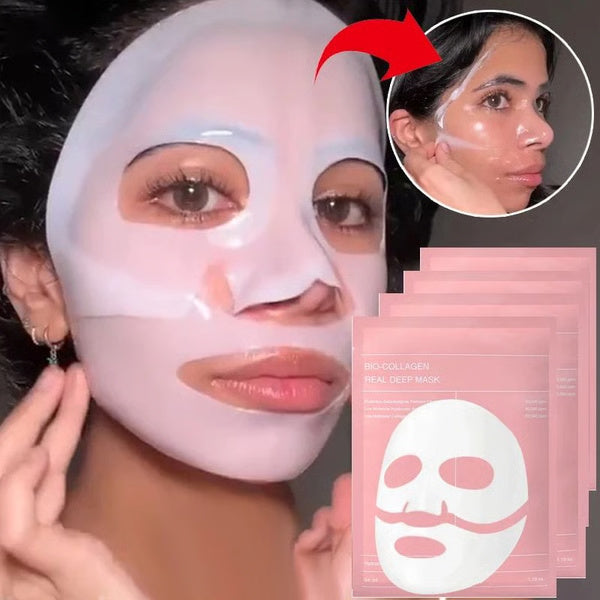 Bio Collagen Face Mask, Shrink Pores, Deep Hydrating Overnight Mask for Brightening & Moisturizing Skin