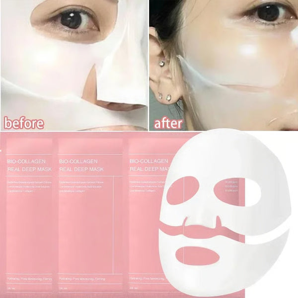 Bio Collagen Face Mask, Shrink Pores, Deep Hydrating Overnight Mask for Brightening & Moisturizing Skin