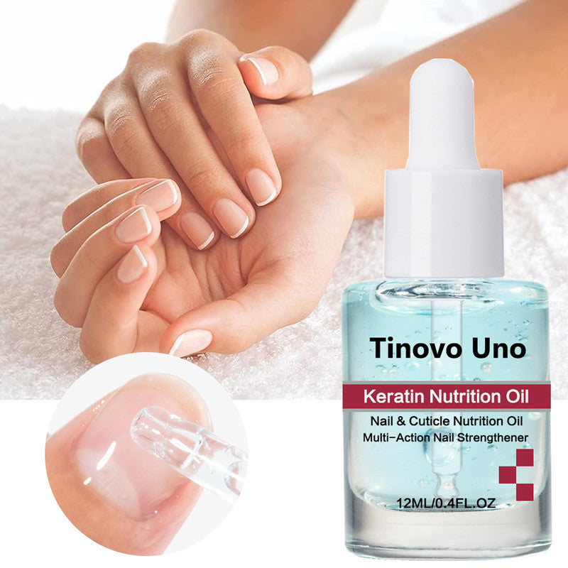 Tinovo Uno Keratin Nail Cuticle Oil, 12ml Nutrient Nail Strengthener, Nail Revitalizer Serum for Repair Care Nails Feet