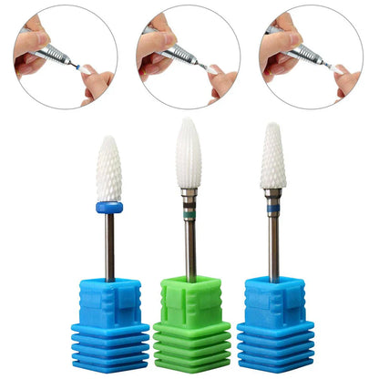 3/32" Ceramic Nail Drill Bit Pedicure Manicure Tool Sanding File Polish Gel Remover