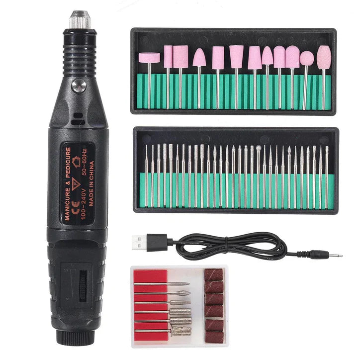 56Pcs Nail Drill Machine Electric Manicure Machine USB Gel Polish Cutter Set