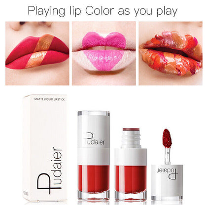 PUDAIER Waterproof Matte Velvet Liquid Lipstick Long Lasting Lip Gloss Make-up