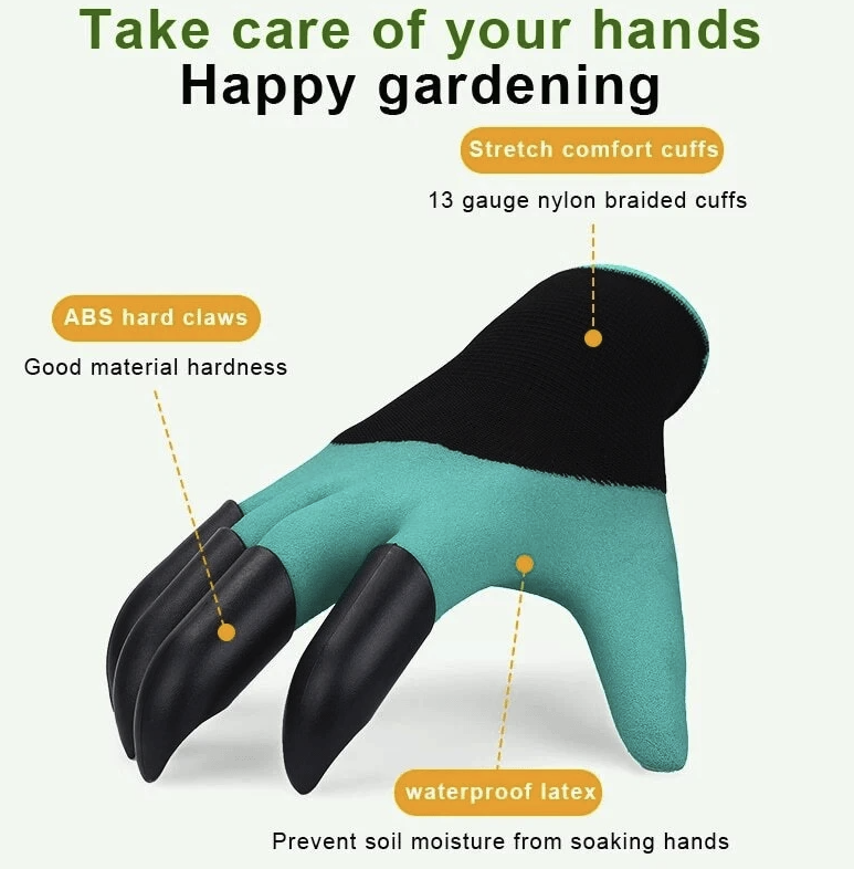 Gardening Digging Planting Pruning Tools Lawn Care Claws Garden Genie Gloves for Easy Yard Work and Outdoor Planting