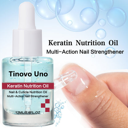 Tinovo Uno Keratin Nail Cuticle Oil, 12ml Nutrient Nail Strengthener, Nail Revitalizer Serum for Repair Care Nails Feet