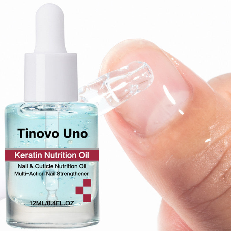 Tinovo Uno Keratin Nail Cuticle Oil, 12ml Nutrient Nail Strengthener, Nail Revitalizer Serum for Repair Care Nails Feet
