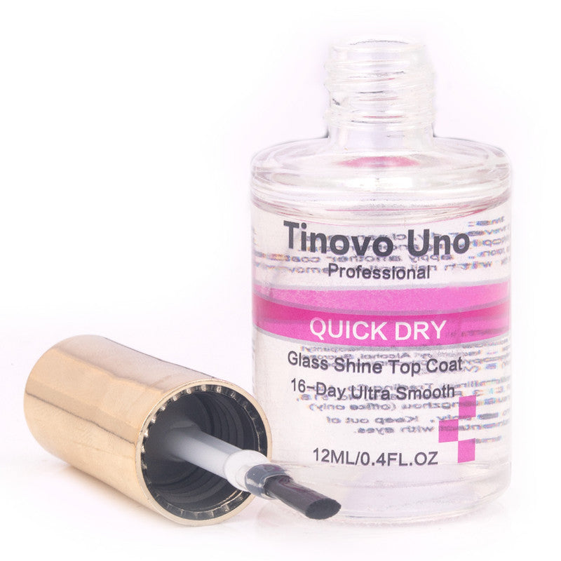 Tinovo Uno Quick Dry Top Coat, Ultra Shine Normal Nail Polish Finish, 15ML Nail Repair Care Calcium Protein Natural Dry