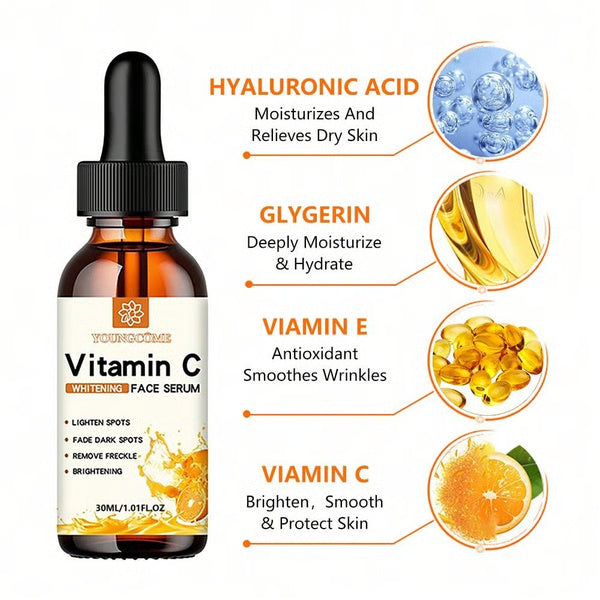 Vitamin C Facial Essence with Hyaluronic Acid, Dark Spot Remover & Anti-Aging Moisturizing Repair Serum